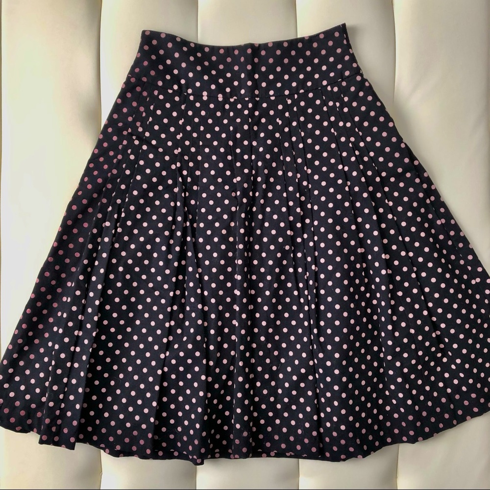 French style ballerina romantic polka dot midi skirt